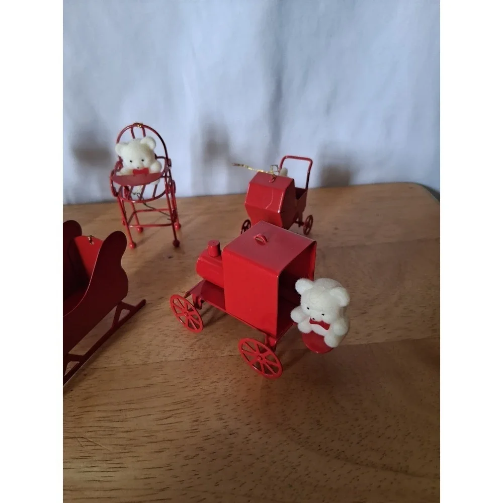 Vintage Red Tin Ornaments